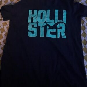 Hollister Kids Black Tee with Blue Logo